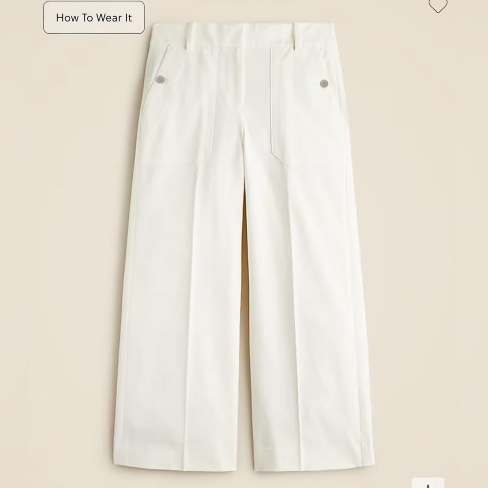 JCrew Sydney Wide Leg Pant in Ivory